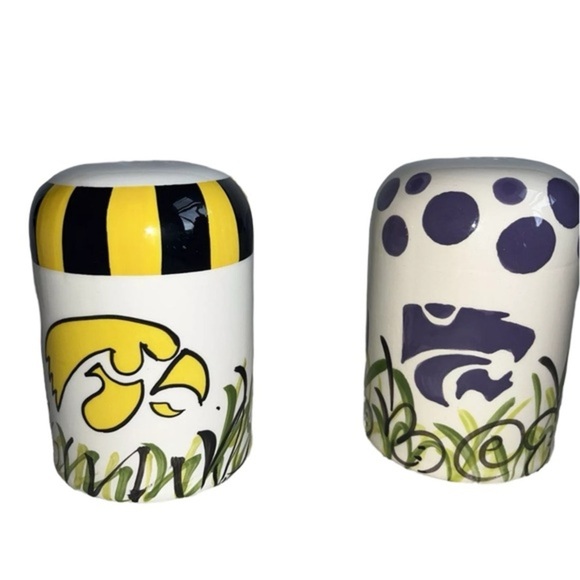 Kansas & Iowa State Ceramic Salt & Pepper Shakers -‎ Magnolia Lane by Cabell's - Picture 6 of 8